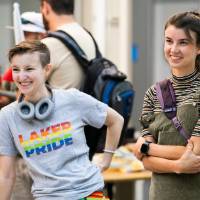 Students enjoying the races